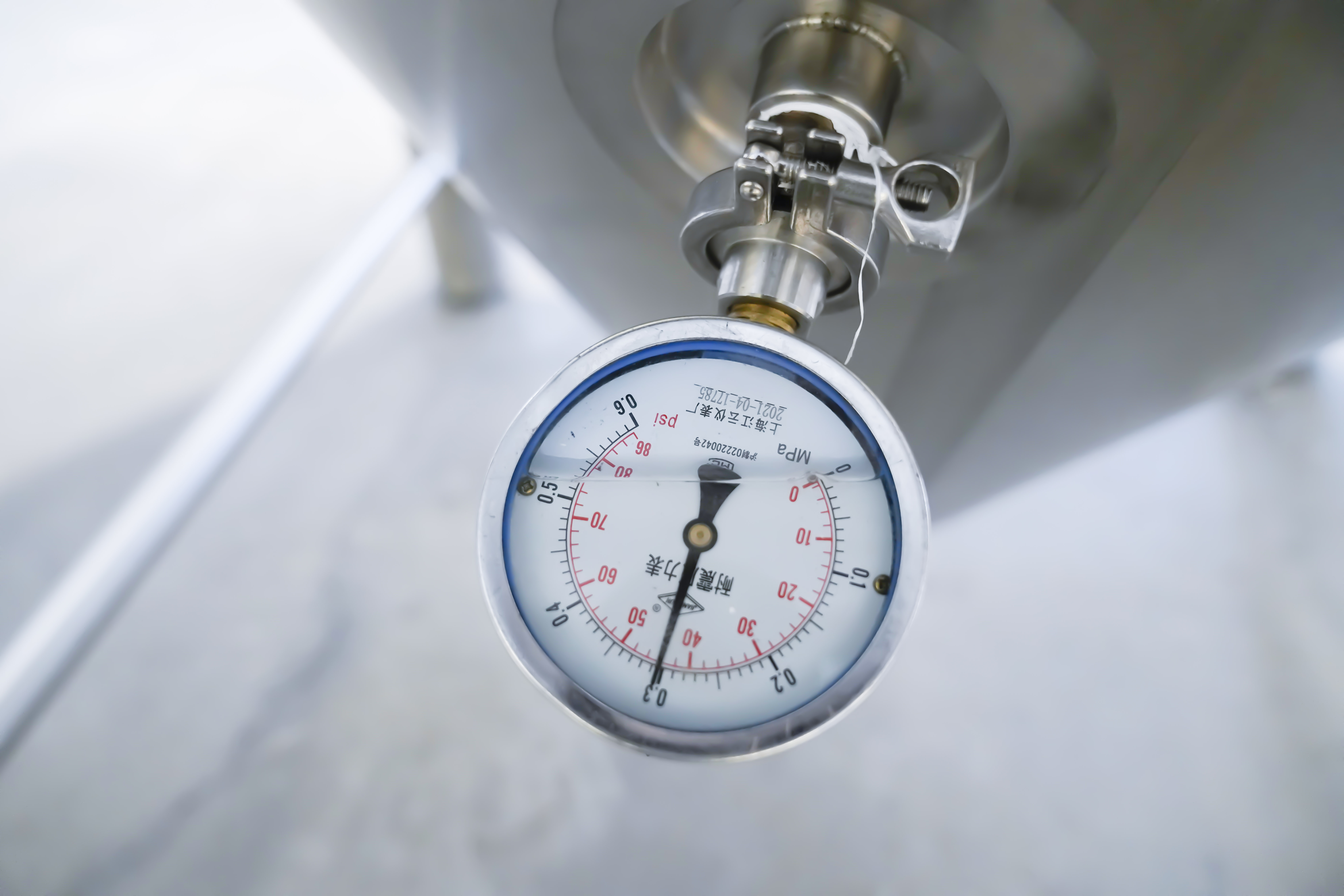 天泰啤酒錐形發酵罐 壓力表